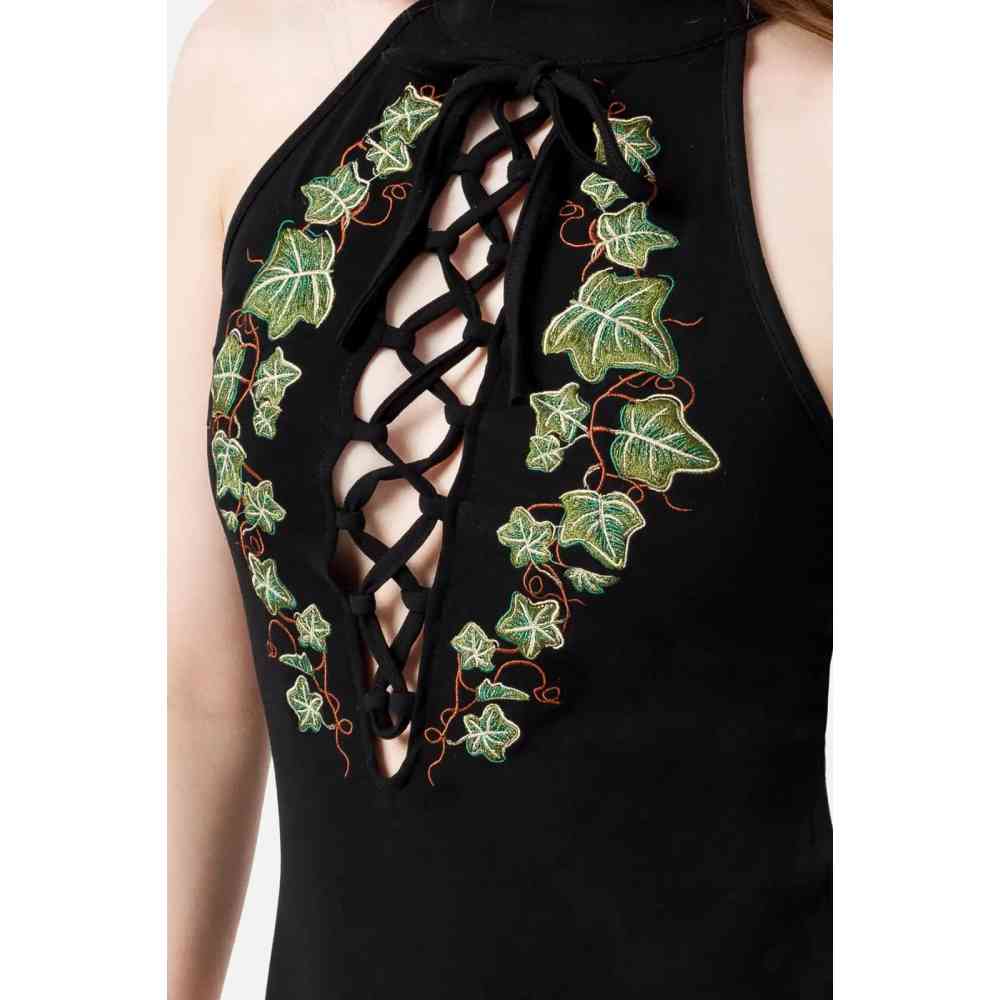 Restyle - Tangled Vines Bodysuit - Black/Green